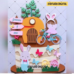 Arquivo de Corte Topo Bolo Coelhinho da Páscoa Studio