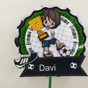 Arquivo de Corte Topo Bolo Futebol circular - Studio e PDF