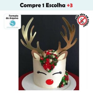 Arquivo de Corte Topo Bolo Rena Natal - Studio