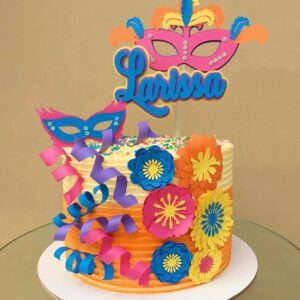 Arquivo de Corte Topo Carnaval Mascaras e Flores