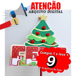 Arquivo de Corte Topo de Bolo (1-feliz Natal Árvore)