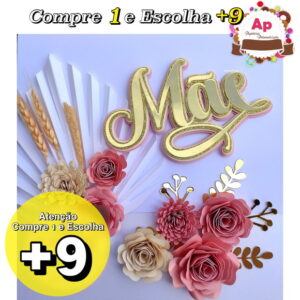 Arquivo de Corte Topo de Bolo 1 - Mãe - Studio e Svg