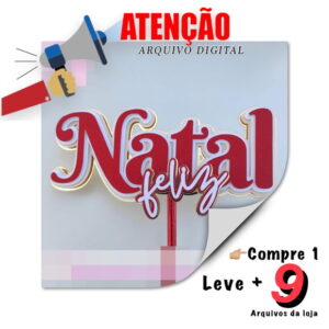 Arquivo de Corte Topo de Bolo - 3 - Feliz Natal