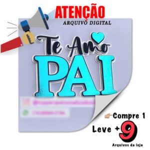 Arquivo de Corte Topo de Bolo - 4-te Amo Pai