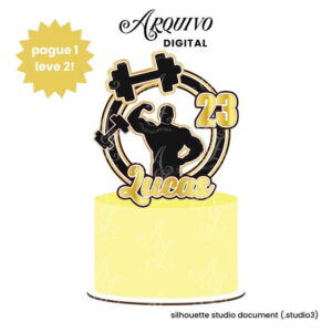 Arquivo de Corte Topo de Bolo Academia Maromba Body Builder