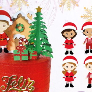 Arquivo de Corte Topo de Bolo Ajudantes de Papai Noel Studio
