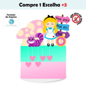 Arquivo de Corte Topo de Bolo Alice #008