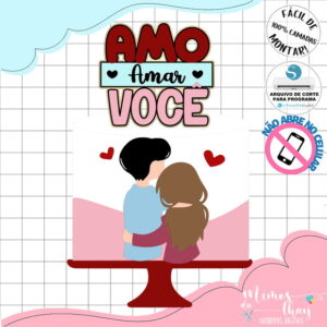 Arquivo de Corte Topo de Bolo Amo Amar Você Namorados 054
