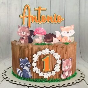 Arquivo de corte Topo de bolo Animais do Bosque (kit leve 4)
