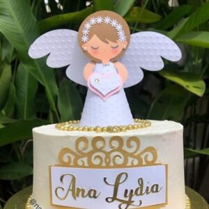 Arquivo de Corte Topo de Bolo Anjinha Batizado Studio #5718