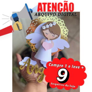 Arquivo de Corte Topo de Bolo - Anjinho Batizado