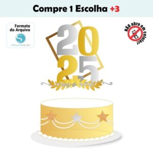 Arquivo de Corte Topo de Bolo Ano Novo #003