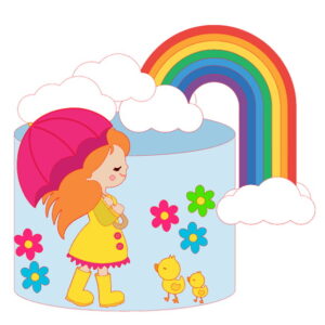 Arquivo de Corte: Topo de Bolo Arco Iris