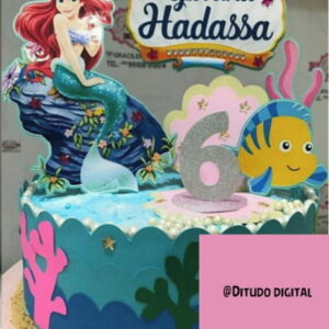 Arquivo de Corte Topo de Bolo Ariel Pequena Sereia Studio