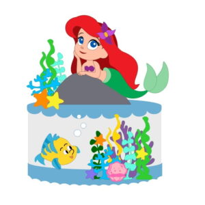 Arquivo de Corte Topo de Bolo Ariel Sereia