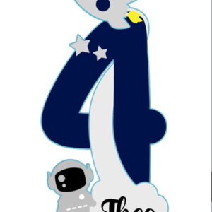 Arquivo de Corte Topo de Bolo Astronauta 4 Anos Csv643