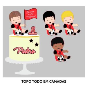 Arquivo de Corte Topo de Bolo Baby Flamengo Menino + Brinde