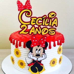 Arquivo de Corte: Topo de Bolo Baby Minnie Vermelha 02