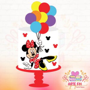 Arquivo de Corte: Topo de Bolo Baby Minnie Vermelha 04