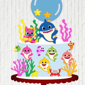 Arquivo de Corte Topo de Bolo Baby Shark Bolha