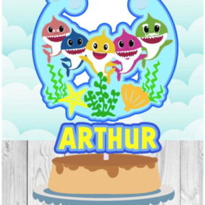 Arquivo de Corte Topo de Bolo Baby Shark Studio