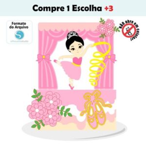Arquivo de Corte Topo de Bolo Bailarina #014 - Studio
