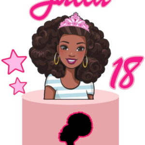 Arquivo de Corte Topo de Bolo Barbie Afro