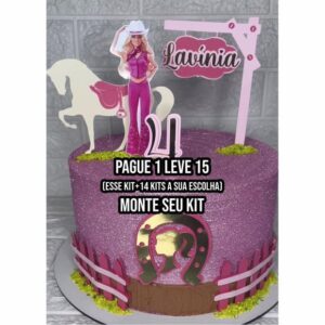 Arquivo de Corte Topo de Bolo Barbie Boiadeira 1
