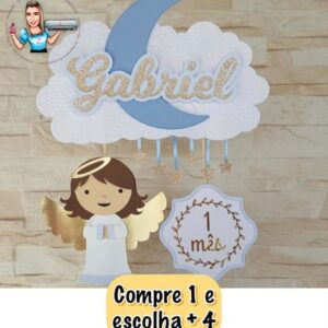 Arquivo de Corte Topo de Bolo - Batizado Anjinho 001
