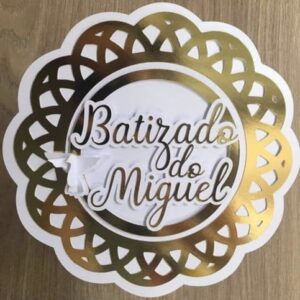 Arquivo de corte Topo de Bolo Batizado Frame STUDIO