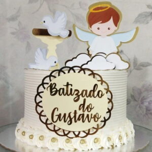 Arquivo de Corte Topo de Bolo Batizado