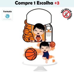 Arquivo de Corte Topo de Bolo Basquete #002