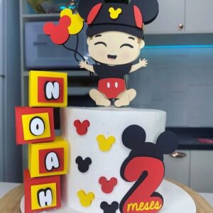 Arquivo de Corte: Topo de Bolo Bebê Menino Mickey 012