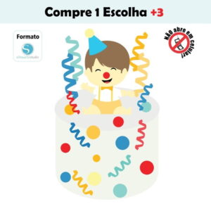 Arquivo de Corte Topo de Bolo Bebê Palhacinho Carnaval