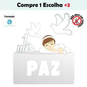 Arquivo de Corte Topo de Bolo Bebê Paz