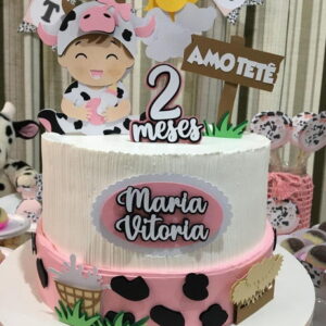 Arquivo de Corte Topo de Bolo Bebe Vaquinha Camadas