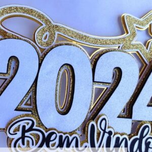 Arquivo de Corte Topo de Bolo Bem Vindo 2024 - 01