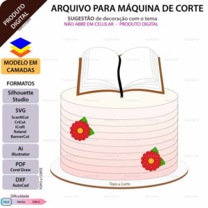Arquivo de Corte - Topo de Bolo Bíblia em Camadas