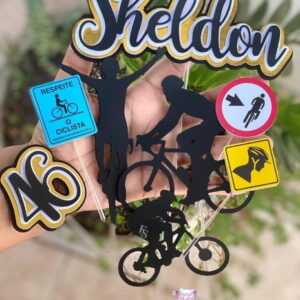 Arquivo de Corte: Topo de Bolo Bicicleta 005