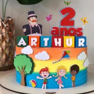 Arquivo de Corte Topo de Bolo Bita com Cubos Csv167