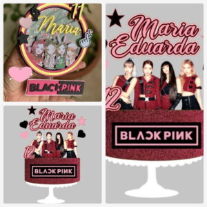 Arquivo de Corte Topo de Bolo Black Pink + Brinde