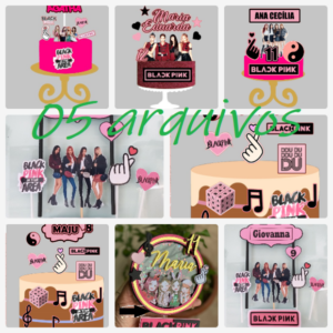 Arquivo de Corte Topo de Bolo - Black Pink - Combo