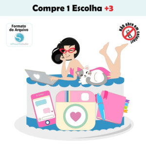 Arquivo de Corte Topo de Bolo Blogueirinha #003