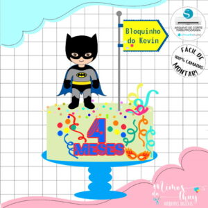 Arquivo de Corte: Topo de Bolo Bloquinho Carnaval Batman 062