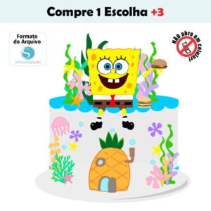 Arquivo de Corte Topo de Bolo Bob Esponja #003