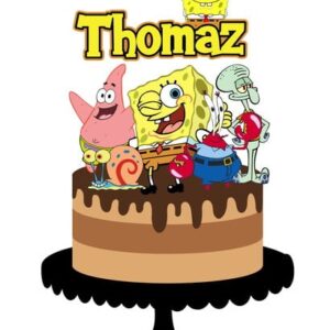 Arquivo de Corte Topo de Bolo Bob Esponja Molusco Patrick