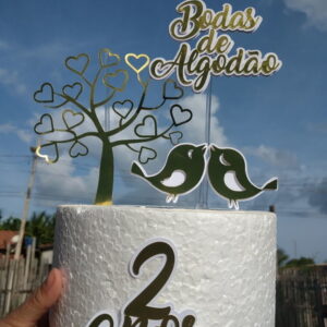 Arquivo de Corte Topo de Bolo - Bodas de Algodão