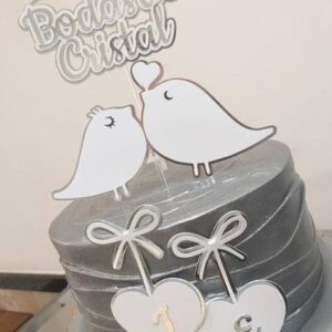 Arquivo de Corte Topo de Bolo - Bodas de Cristal
