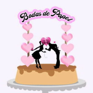 ARQUIVO DE CORTE TOPO DE BOLO BODAS DE PAPEL (#1521)