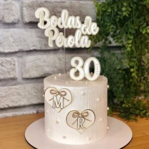 Arquivo de Corte Topo de Bolo - Bodas de Perolas